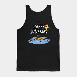 Happy Junemas Christmas June 2021 Snowman Summer Funny Tank Top